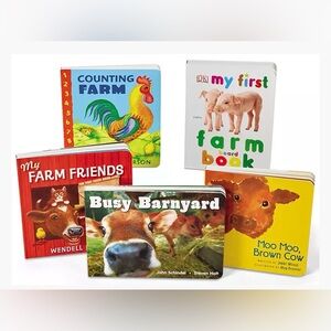 New Lakeshore On the Farm Board Book Library set of 5